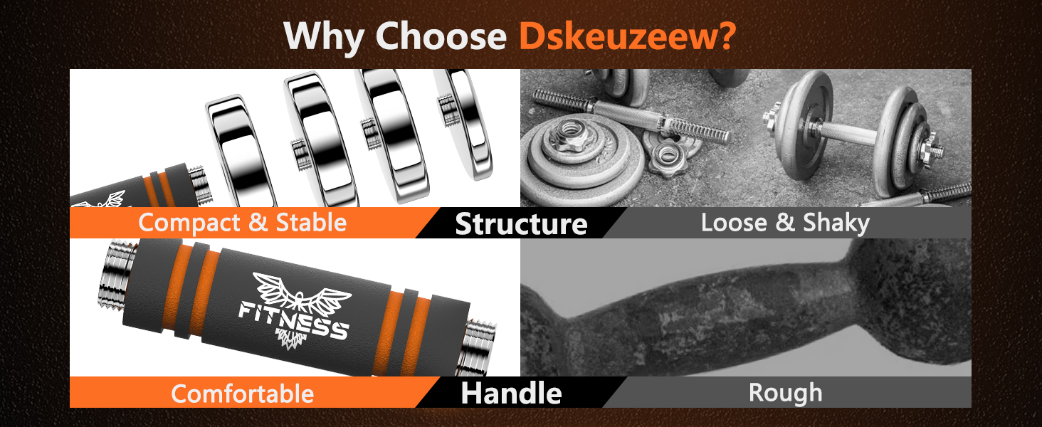 Регульовані гантелі Dskeuzeew: набір сталевих гантелей 5/7.5/10 кг з пінопластовими ручками для дому