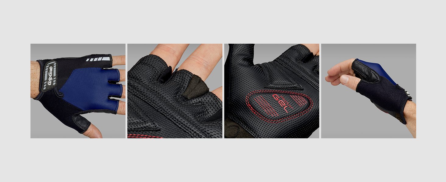 Велосипедні рукавички GripGrab ProGe 4mm DoctorGe для їзди літом (XL, Navy Blue)