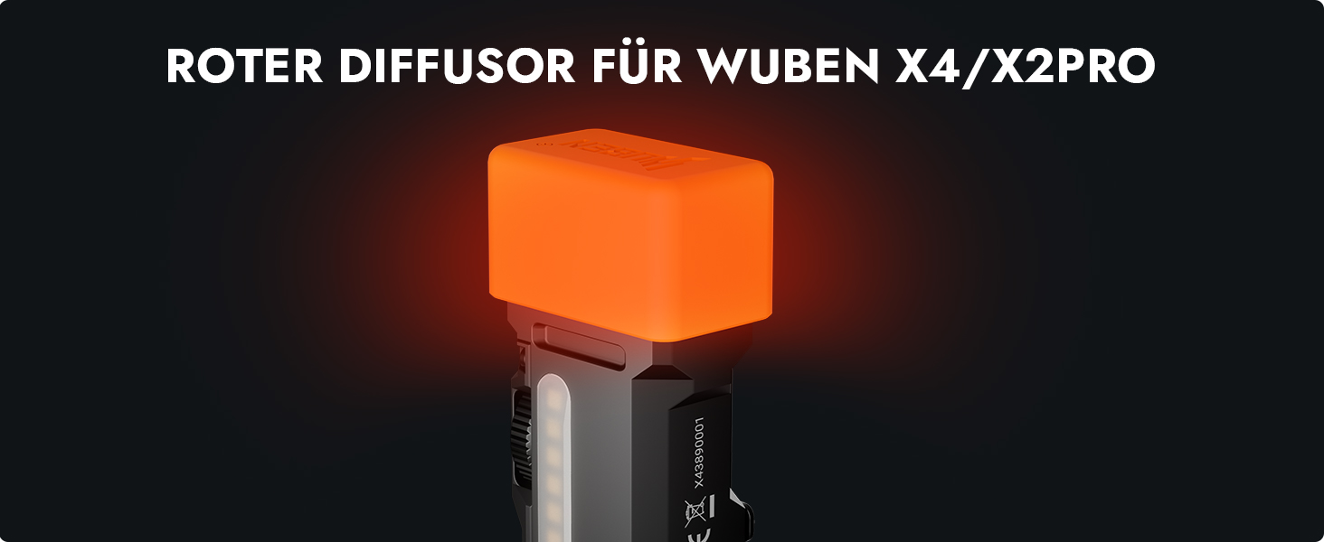 WUBEN X4 Mini LED ліхтарик з RGB підсвічуванням, 1500 люменів, IP68, тактичний, для кемпінгу та надзвичайних ситуацій (Помаранчевий)
