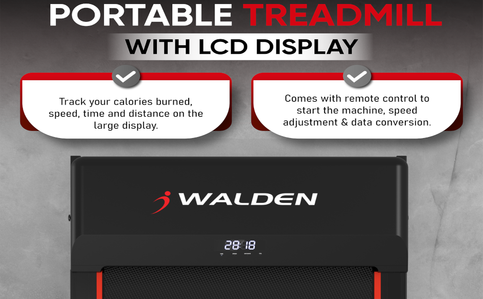 Електричний біговий тренажер Walden F2800: для дому, офісу, джогінгу та бігу, з пультом дистанційного керування, ультратонкий та вузький