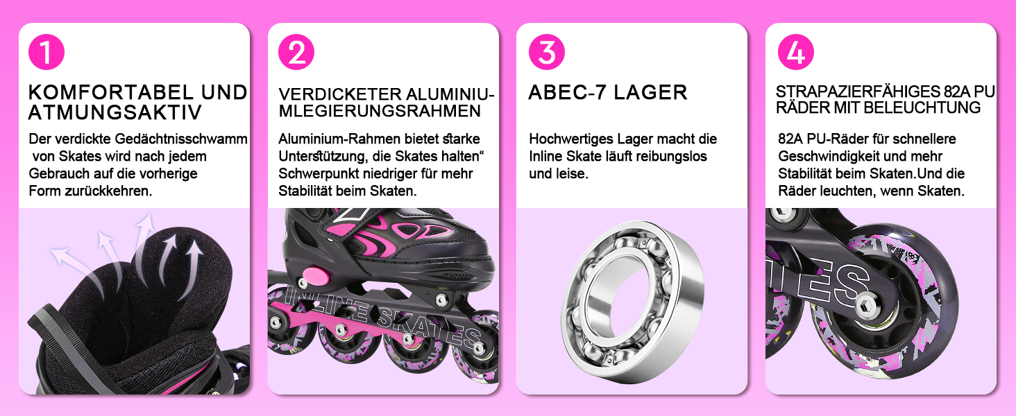 Роликові ковзани Inliner дитячі регульовані для дівчаток, хлопчиків, унісекс, з підсвічуванням, розмір EU 36-40