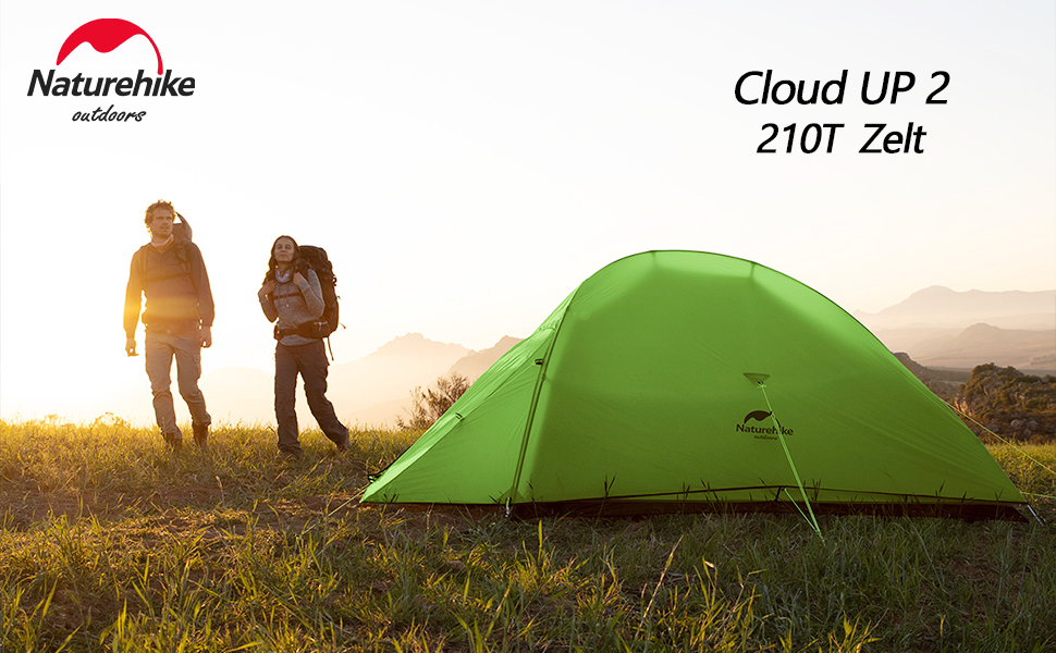 Намет Naturehike Cloud Up 2 - ультралегкий двомісний намет для кемпінгу та походів (3-4 сезон, 20D, 210T, зелений)