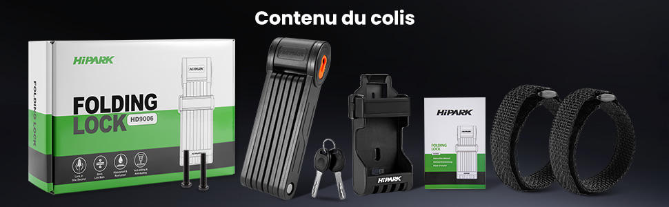 Замок для велосипеда складний 100см з ключами, висока безпека, з кріпленням, з легованої сталі, чорно-оранжевий