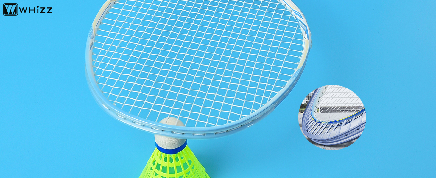 Набір для бадмінтону WHiZZ Carbon: ракетка з графіту, волани, намотки, сумка (синій)