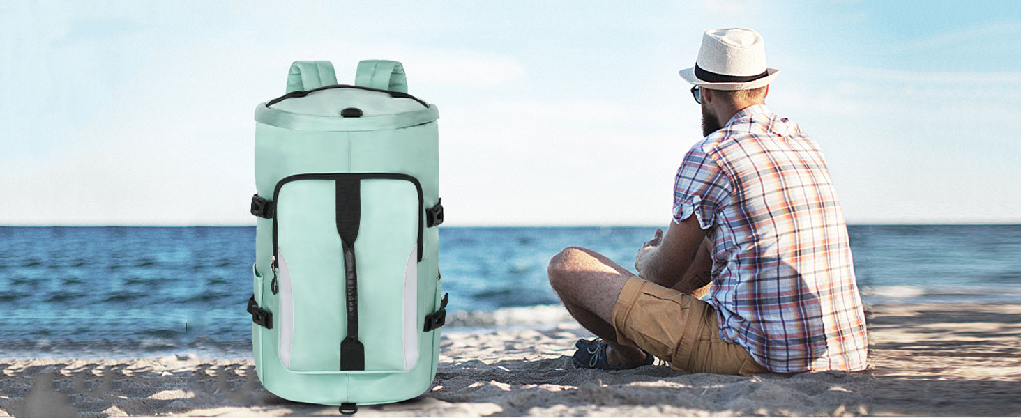 Спортивна сумка JiangLin 45L з відділенням для взуття та мокрих речей, велика дорожня сумка для жінок та чоловіків, рюкзак-трансформер для подорожей, спорту, фітнесу, плавання (зелена)