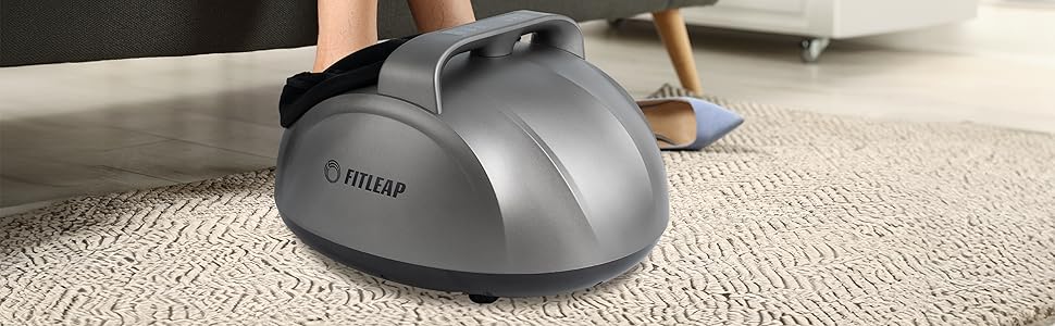 Масажер для ніг з 9 рівнями інтенсивності, підходить для розміру ноги до 44, 5 програм, 3 рівні вібрації та компресія, з пультом дистанційного керування, функція підігріву до 40°C, знімні вкладиші