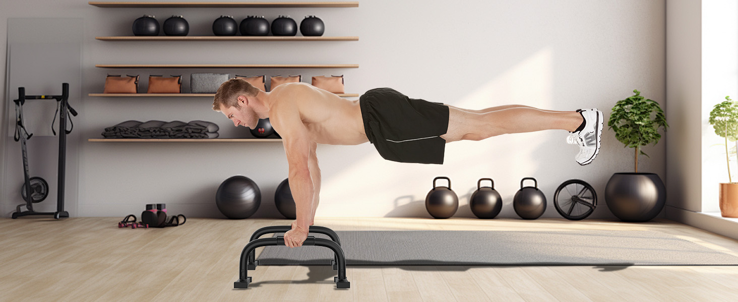 Паралелетки для віджимань Calisthenics, стійки для віджимань, чорні. Макс. вага 300 кг