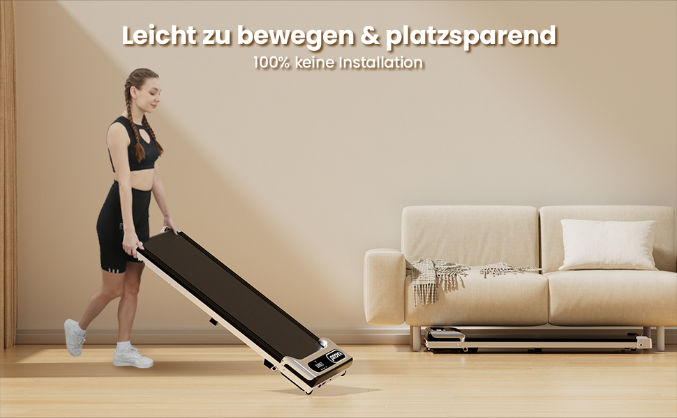 Walking Pad Yagud: Бігова доріжка 3-в-1 для дому та офісу з пультом керування та LED-дисплеєм (срільно-чорний)
