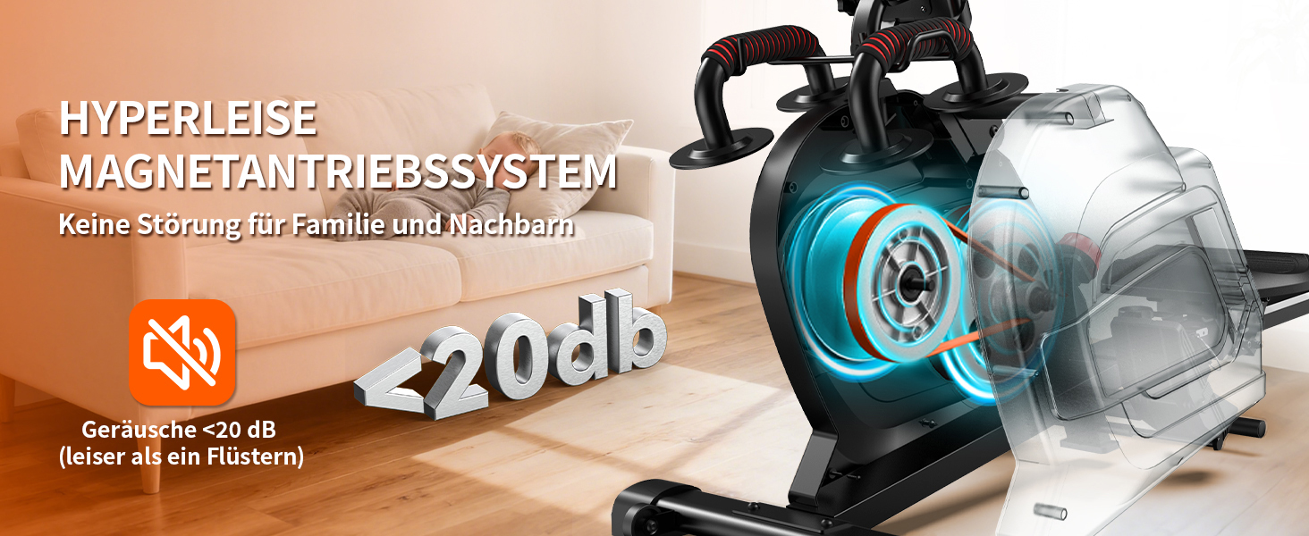 Гребний тренажер Pooboo з магнітною системою опору, 360 lbs, складаний, з тримачем для планшета та зручним сидінням, для дому H015-3