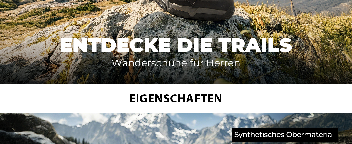 Чоловічі трекінгові черевики NORTIV 8, водонепроникні, чорні (41.5 EU)