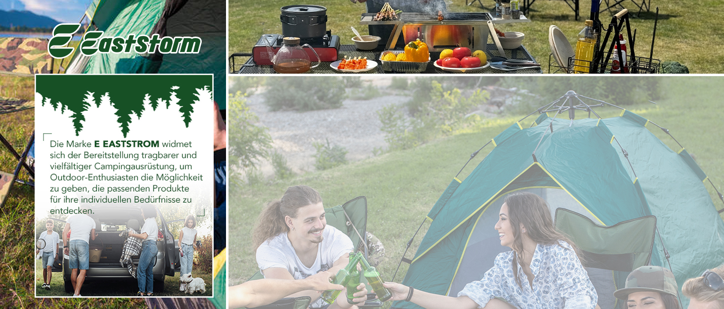 Складаний туристичний стіл EASTSTORM 60x40 см з металевою сіткою, 2 рівні висоти, для кемпінгу, саду, грилю (Чорний)