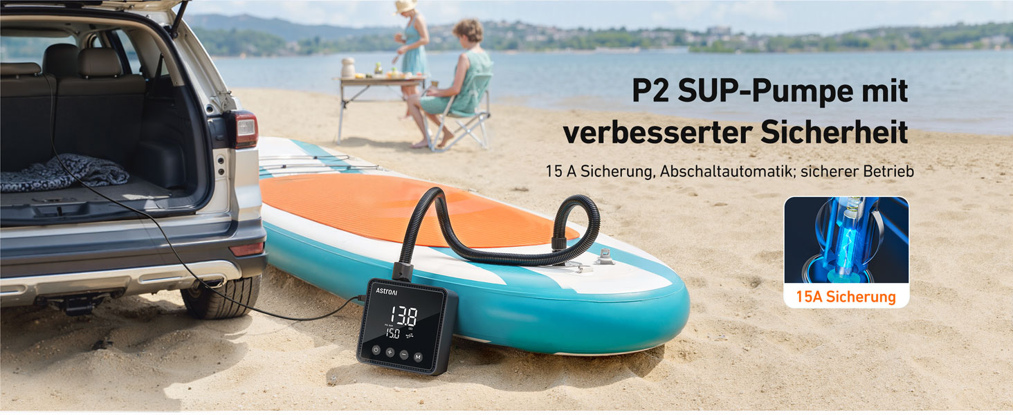 Електричний насос AstroAI для SUP-дошок, матраців та наметів (20PSI, 12V DC)