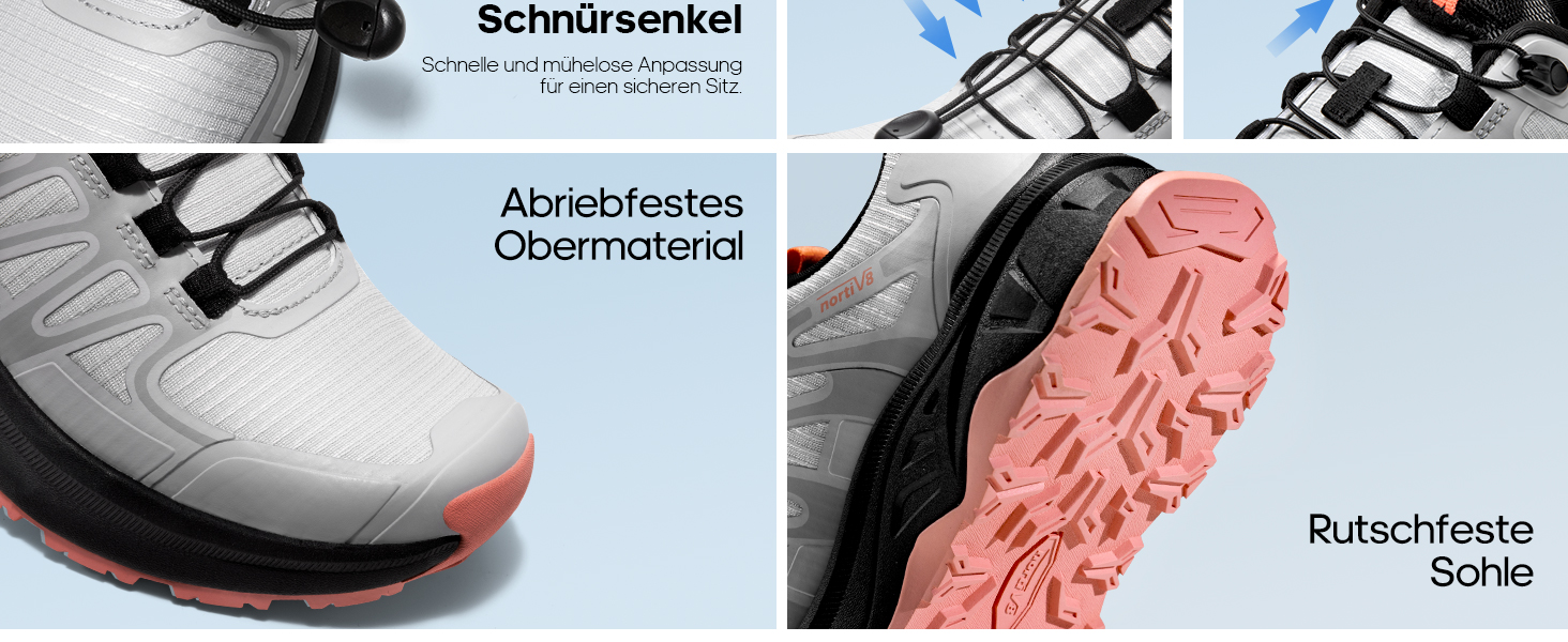 Черевики для піших прогулянок NORTIV 8 для жінок, легкі, для хайкінгу, кемпінгу та відпочинку, розмір 40 EU, світло-фіолетовий