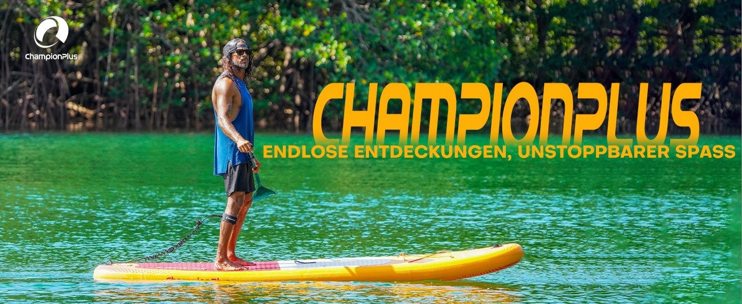 Надувний SUP Борд Championplus - Комплект для Сапбордингу, 320x81x15 см, Синій