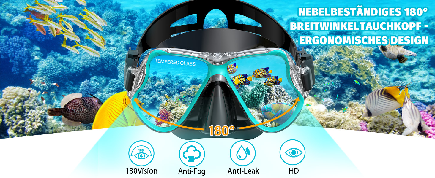 Набір для снорклінгу Zenoplige для дорослих: маска, трубка та ласти. Чорний з зеленим (2023) S/M