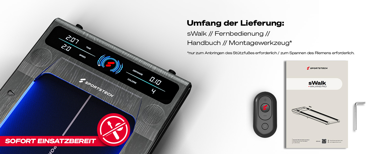 Біговий доріжки Sportstech sWalk для дому, Walking Pad, 1-8 км/год, під стіл, нахил 11,5%, тиха, з підключенням до додатку, вантажопідйомність 120 кг, компактний, LCD дисплей, для дому, колір дерево коричневий