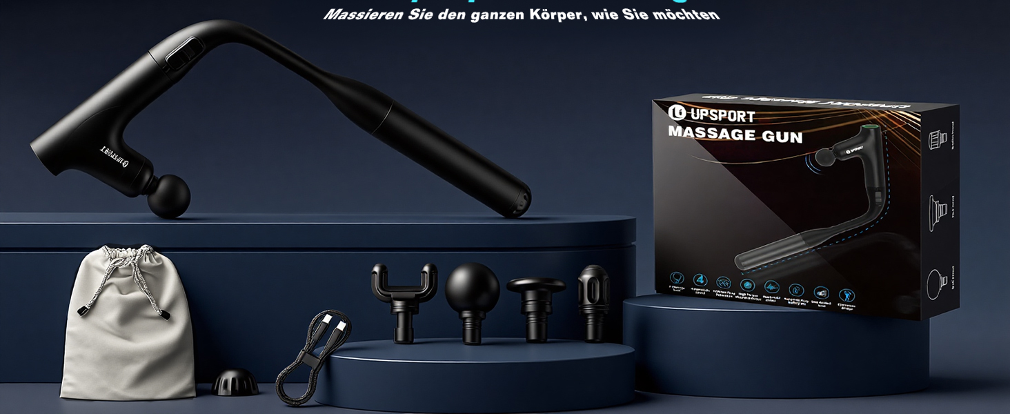 Масажер для м'язів з перкусійною дією (фасціальний пістолет) 3 в 1: для спини, шиї, тіла, з турбо-режимом та подовжувачем