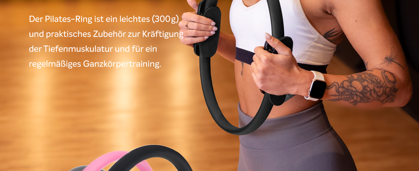 Кільце для пілатесу Fizyo Magic Circle Ø 38 см - для вправ на очі, руки та прес, тренажер для йоги та зміцнення м'язів, сірий