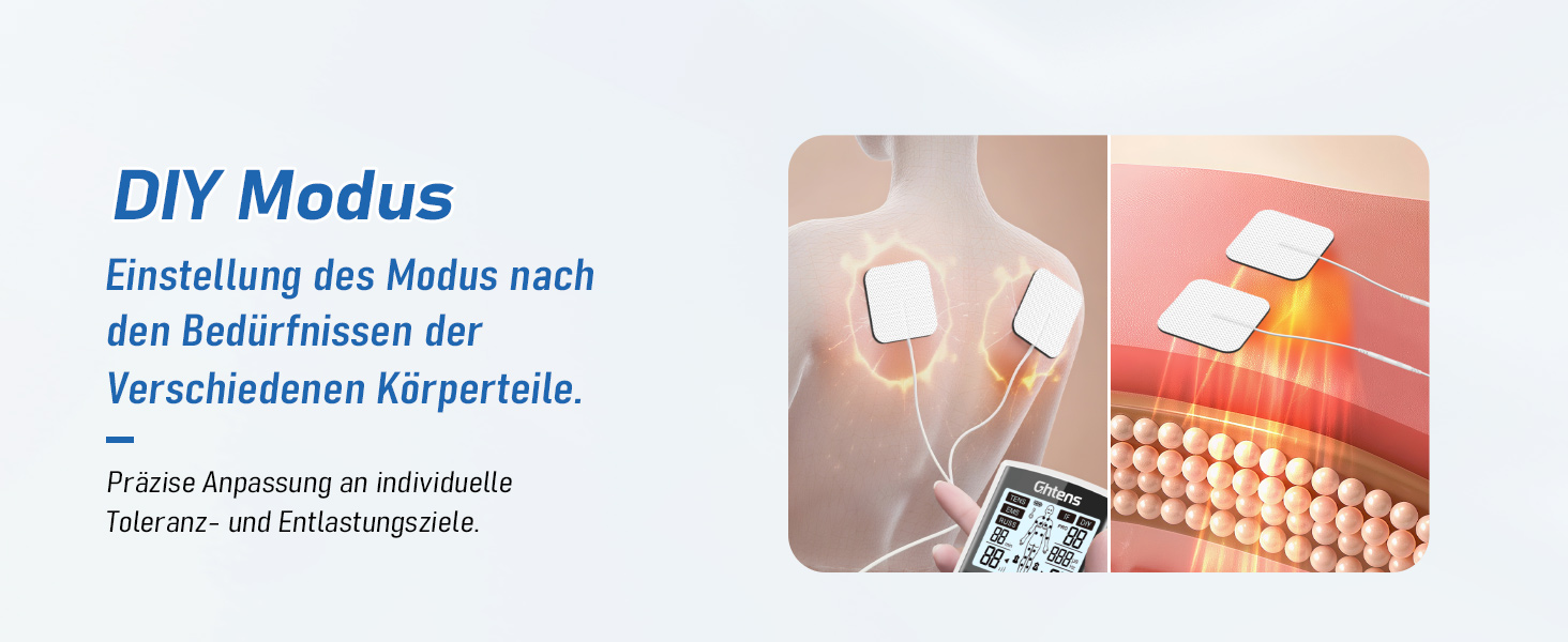 TENS пристрій для терапії болю, 5-в-1: TENS/EMS/IF/RUSS/DIY, для зняття болю, 80 програм масажу, 2 канали, 8 електродів, білий