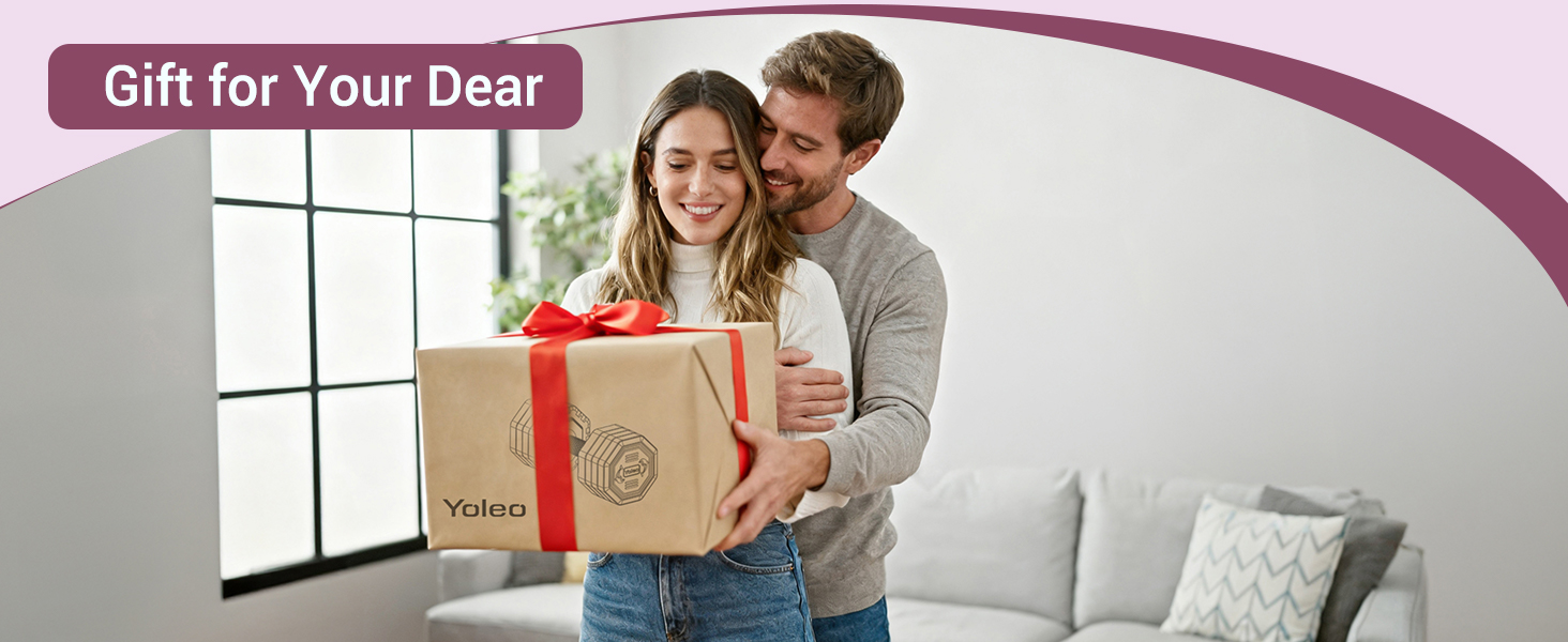 Набір гантелей Yoleo регульований 2/4 шт. для дому, 2 кг, 3 кг, 4 кг, 5 кг, з м'яким TPR-покриттям, для тренувань всього тіла (рожевий)