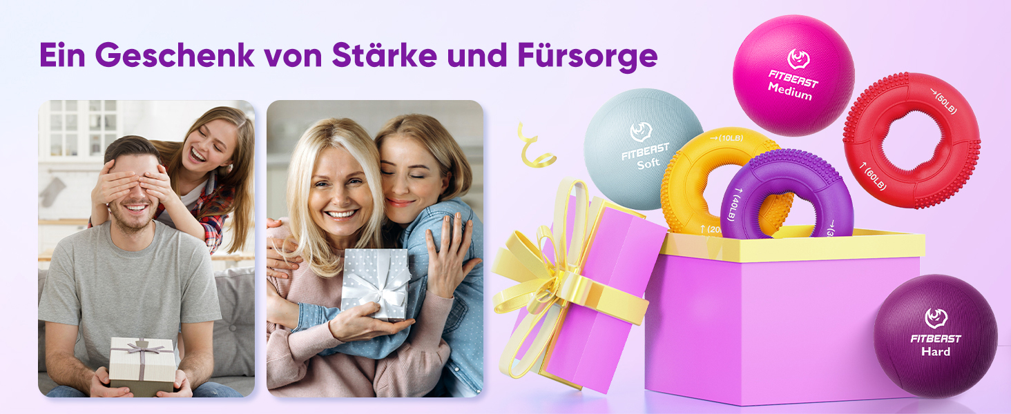 FitBeast Тренажер для рук та пальців, набір 6 шт. для силових вправ, реабілітації та зняття стресу. Підходить для чоловіків, жінок та людей похилого віку.