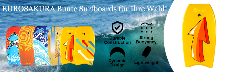 Плавальна дошка Bodyboard з малюнком стріли, для дорослих, з ручкою, підвищена вантажопідйомність, XPE-дек, напівмісяцевий хвіст