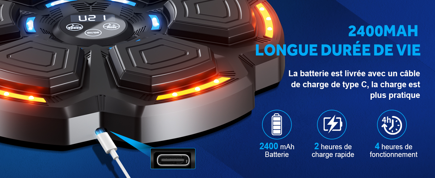 Музична бокс-машина для дорослих Bluetooth з рукавичками, LED підсвічуванням, 9 режимів швидкості та лічильником ударів