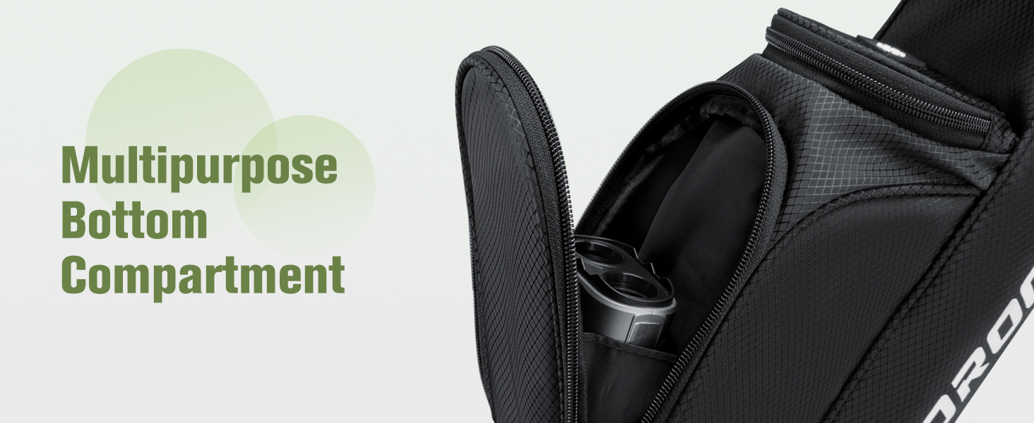 Сумка для гольфу на штативі, легка, для 9 ключок, з роздільниками, водонепроникна, з кишенькою-холодильником, ергономічний плечовий ремінь, велика кишеня, унісекс, чорна A1