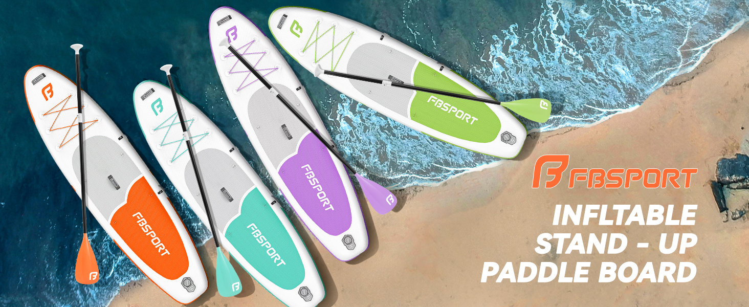 FBSPORT SUP дошка Stand Up Paddle 335 см для дорослих, надувна, з антиковзким покриттям, 160 кг, комплект з насосом та аксесуарами для йоги, подорожей, серфінгу, помаранчевий