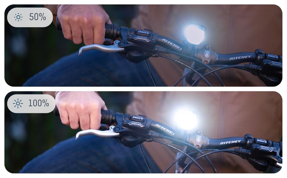 Велосипедний світловий комплект ANSMANN StVZO, CREE LED, 140 м, 35 Люкс, 170 Лм, IPX4, акумуляторний, USB, переднє та заднє світло