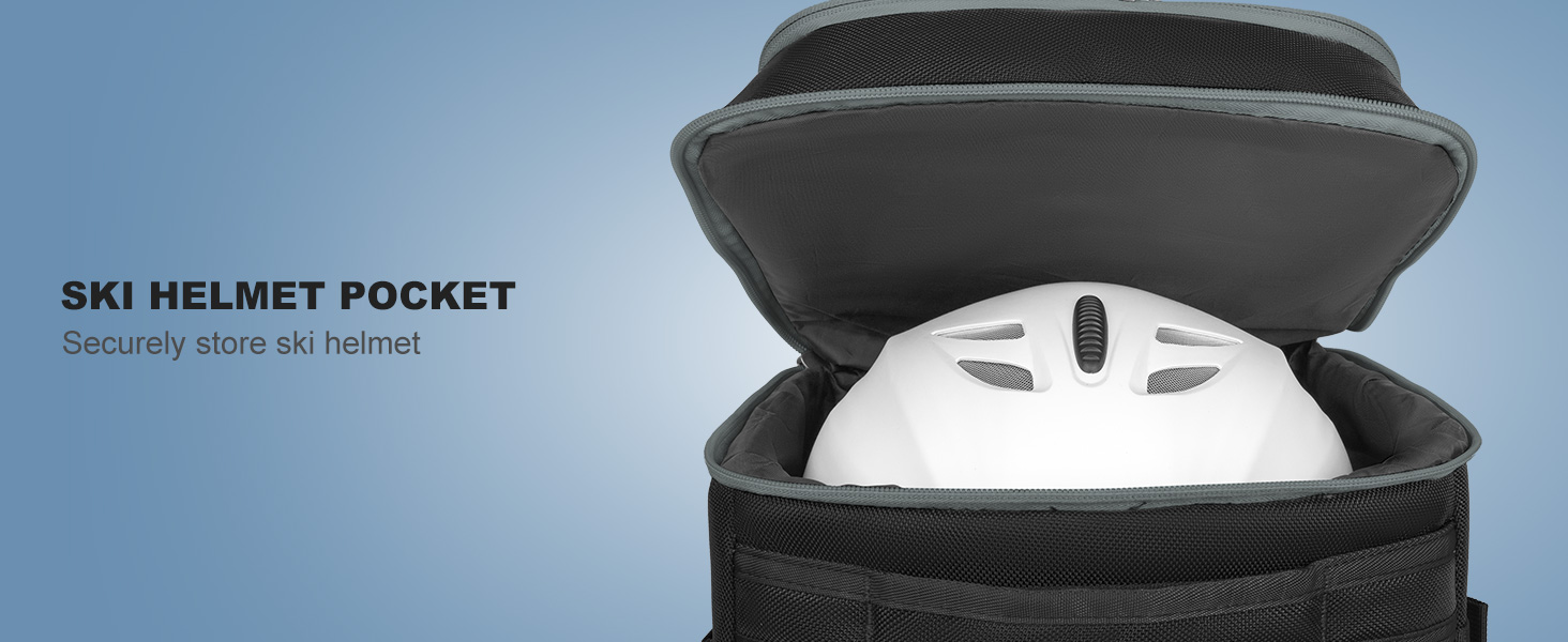 Сумка для лижних черевиків з відділенням для шолома, 65L, рюкзак для лиж, водонепроникна сумка для лиж, для лижних черевиків, ковзанів, лижних окулярів, сноуборду, лижних рукавичок, блакитна