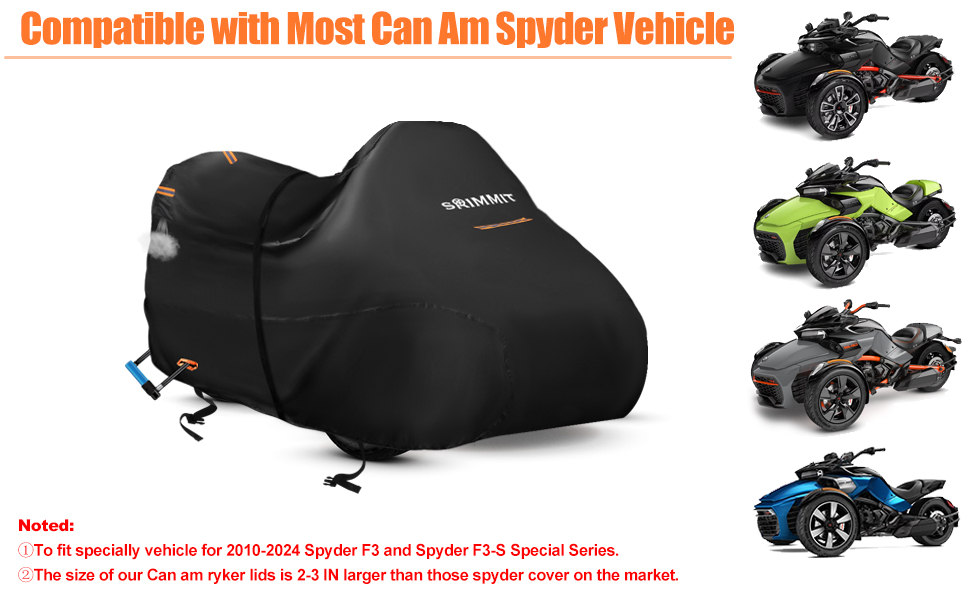 Водонепроникний чохол для мототрицикла Can-Am Spyder RT Limited F3 S, міцна тканина Oxford 420D з 3 світловідбиваючими смугами, захисний зовнішній чохол для трициклів