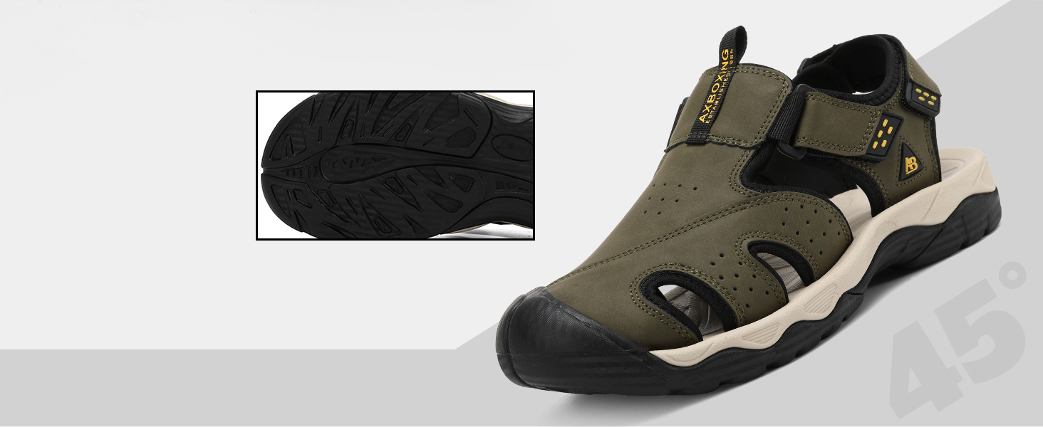 Чоловічі сандалі AX BOXING для трекінгу та спорту, зелені, розмір 44 EU