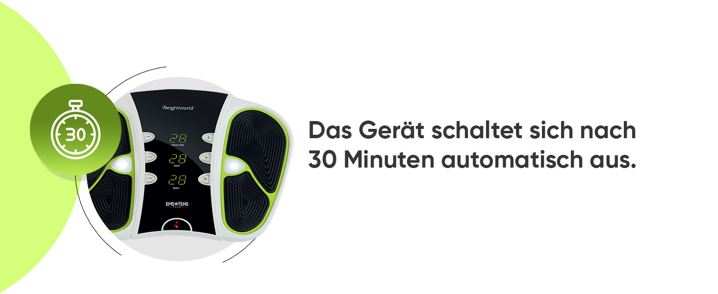 Масажер для ніг з EMS та TENS технологією, 99 рівнів інтенсивності, сумка, пульт дистанційного керування та електроди - WeightWorld
