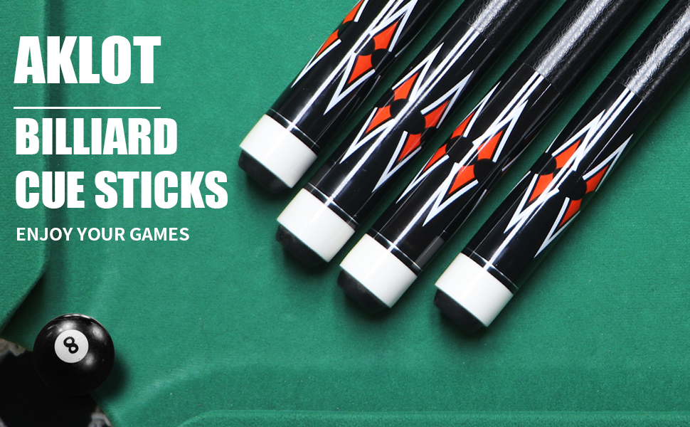 AKLOT Професійний кий для більярду, кий для більярду 58' з канадського клена, для дорослих, 18/19/20/21 oz, червоний, 1 шт.