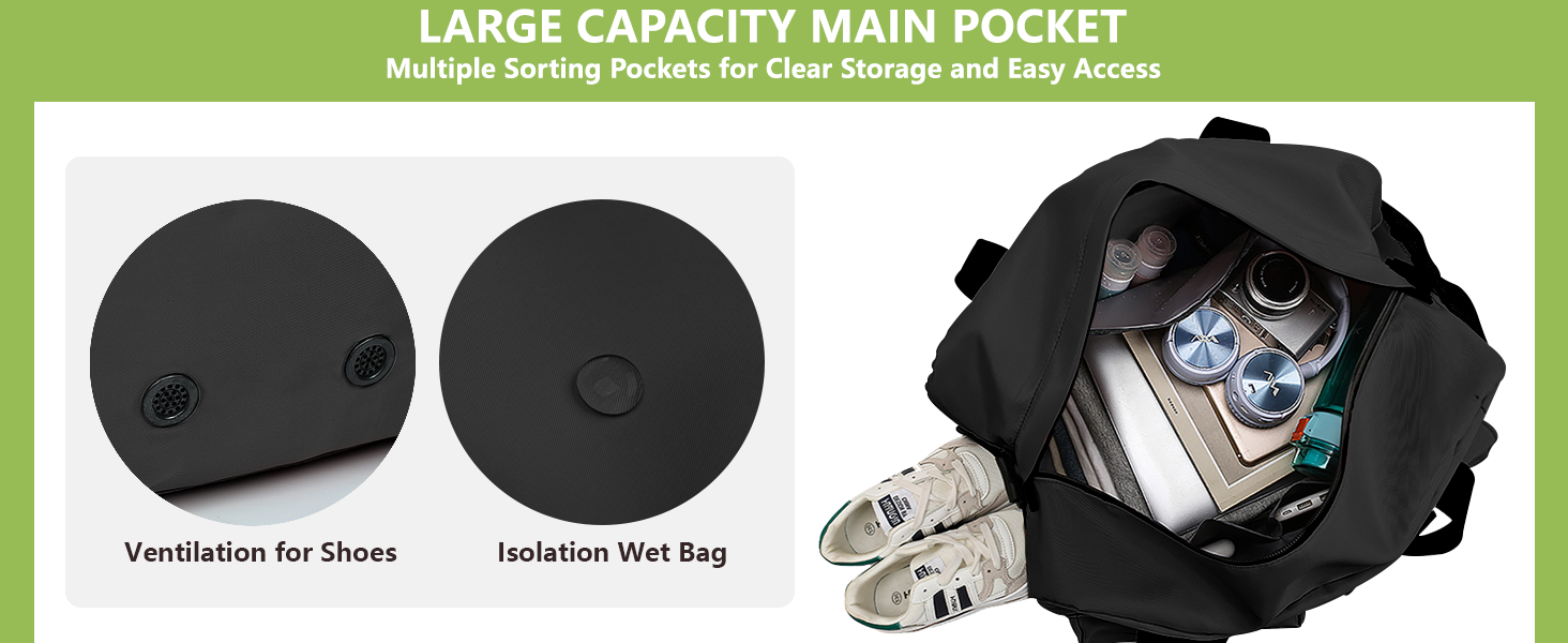 Спортивна сумка для фітнесу та подорожей з відділенням для взуття та вологих речей, водонепроникна сумка-вікендер для залу, плавання та сауни (Сіра)