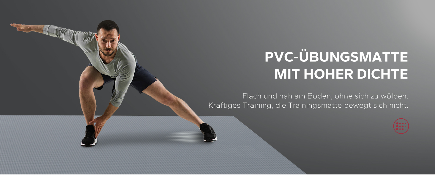 Килимок для йоги та фітнесу HAPBEAR Yogamatte XXL: протиковзний килимок для спорту та гімнастики, PVC, висока щільність, 8 мм (різні розміри)