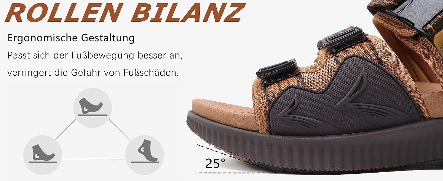 Чоловічі трекінгові сандалії KuaiLu: зручні, ортопедичні, для підтримки стопи при фасціїтусі, для активного відпочинку, літні, легкі, з відкритими пальцями, з регульованою застібкою-липучкою, розмір 48 EU, хакі-коричневі