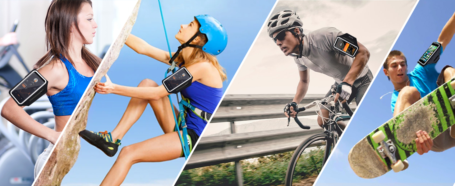 Спортивний браслет для телефону Universal, фіксатор для бігу з навушниками, кишеня для iPhone 16 Pro Max/15 Pro/14 Pro/13/12/11, чорний, на блискавці