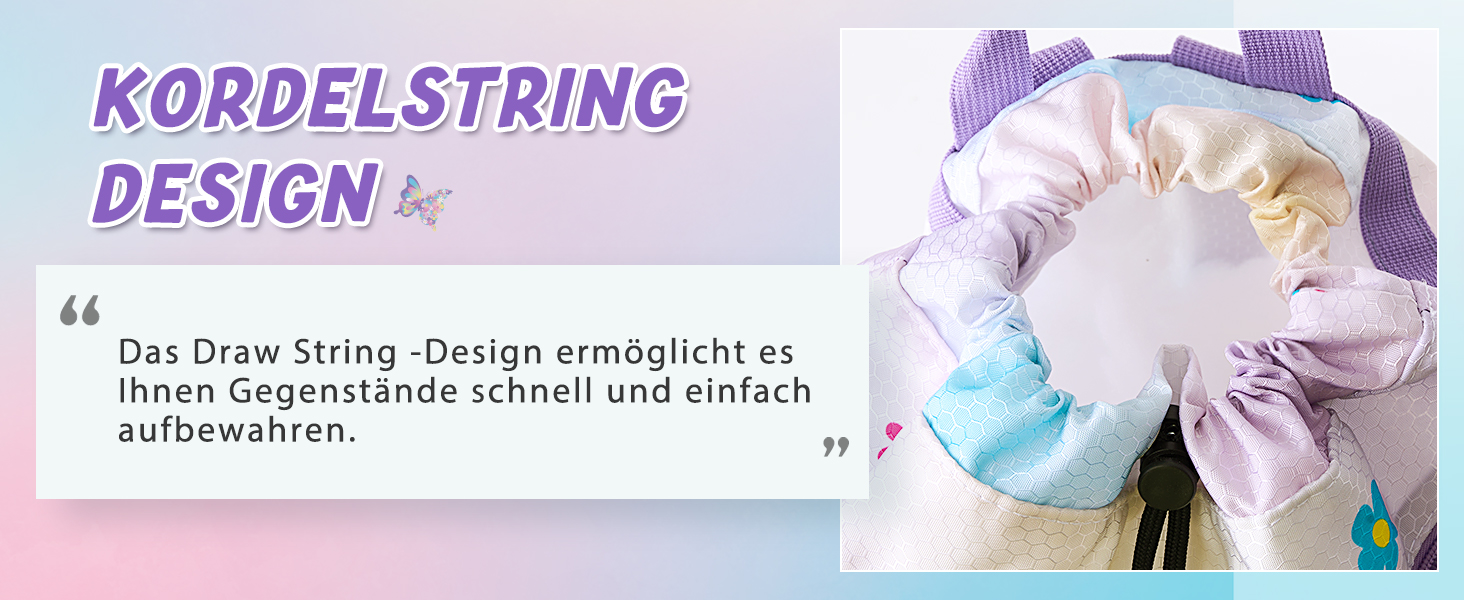 Спортивна сумка WAWSAM для гімнастики з шнурком - 38 × 45 см. Дитяча водонепроникна сумка для плавання, пляжу, покупок (Метелик)