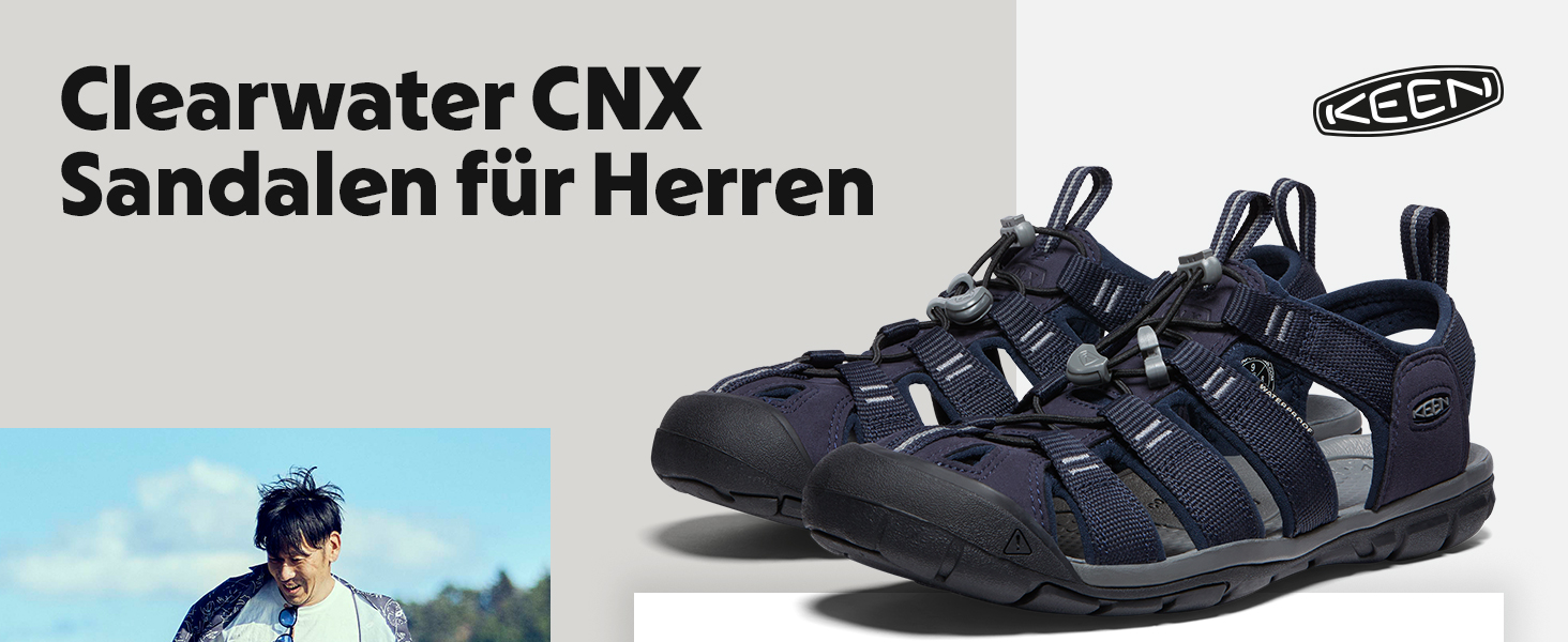 KEEN Clearwater Cnx - чоловічі активоні сандалі, чорний колір, 46 EU