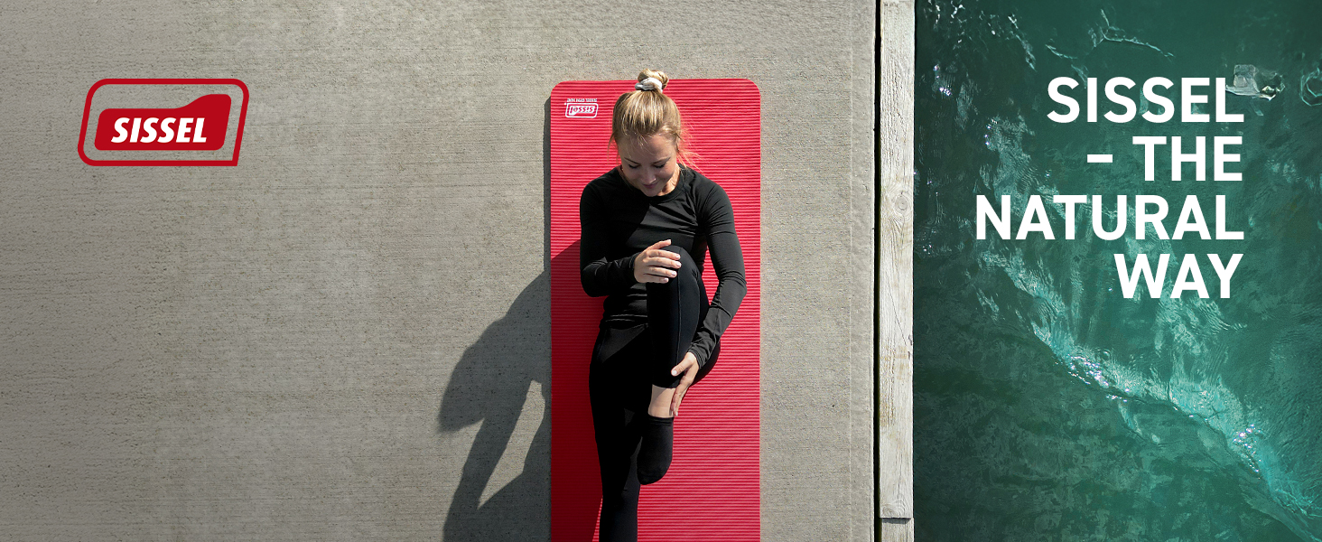 Килимок для фітнесу та йоги SISSEL® 1,5 см | Не слизький, безпечний для шкіри | З оптимальною амортизацією | Легко згортається | Розміри: 180x60 см, Антрацит