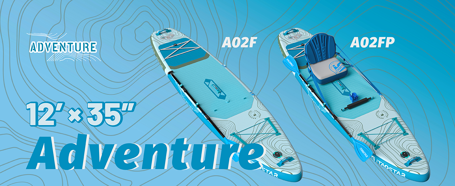 SUP-дошка iTAOSTAR Adventure 365x88/99 см з сидінням, надувний сапборд для підлітків/дорослих, 5 плавників, чорний