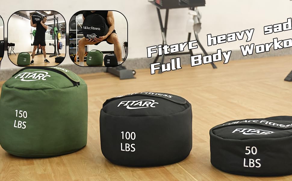 Тренувальний мішок Fitarc Sandbag 150 фунтів, без піску, чорний