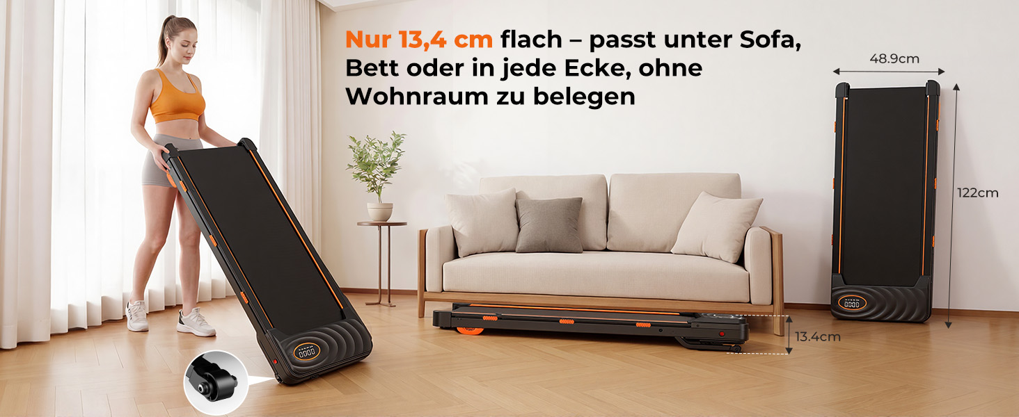 Домашня бігова доріжка JAGJOG Walking Pad з автоматичним нахилом 16%, Bluetooth-динаміками, колір: ебенове дерево
