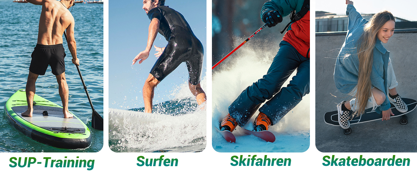 Балансборд Sportneer Surfin 8-в-1 для дорослих – тренажер рівноваги з роликом, м'ячем та півсферою. Підходить для core-тренінгу, серфінгу, катання на лижах та реабілітації. Безпечний, антиковзкий, чорний, 200 кг