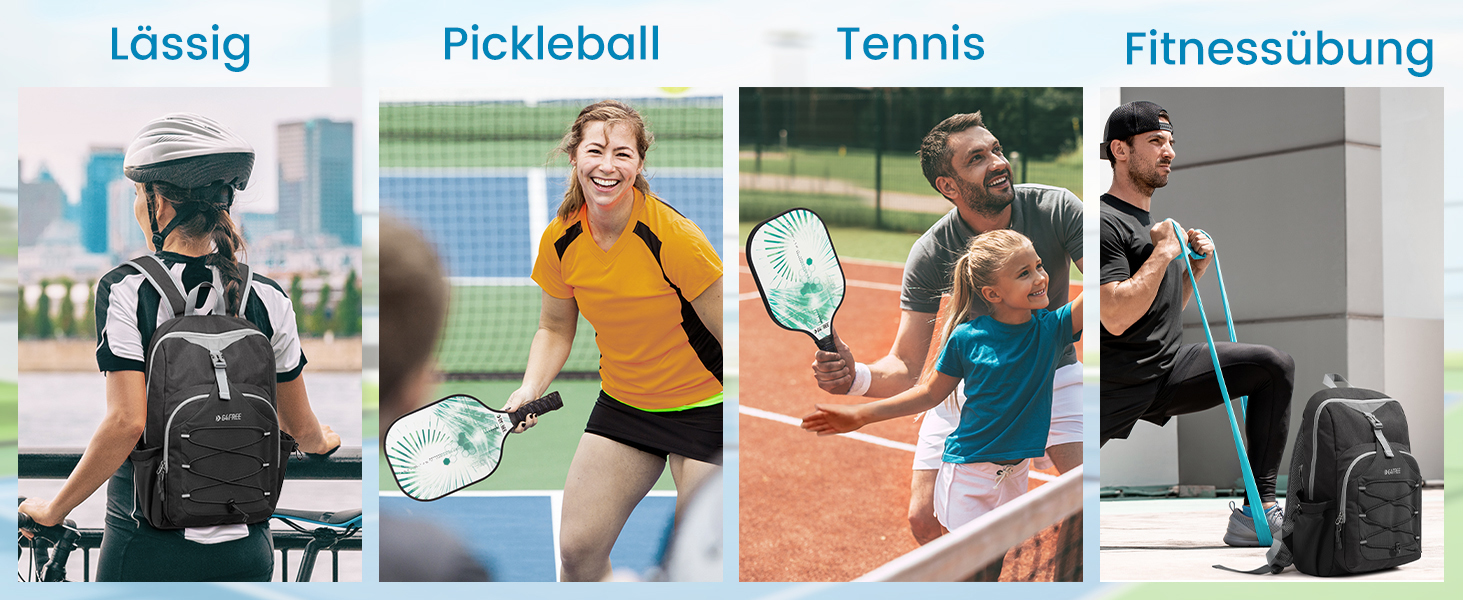 Легка сумка для піклболу, рюкзак Pickleball для жінок і чоловіків, регульована сумка Padel, вміщує від 2 до 4 весла, плечовий денний рюкзак для спорту світло-сірий, 4Free