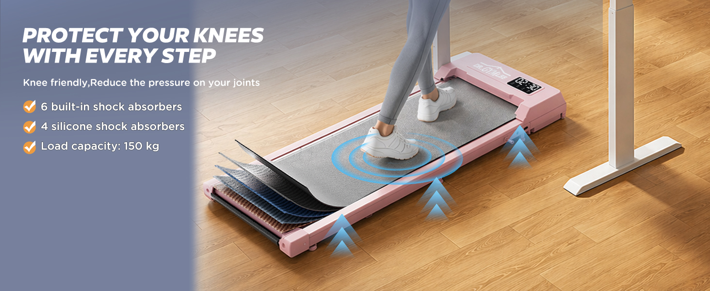 Бігова доріжка Walking Pad для дому з тихим двигуном, LED-дисплеєм та компактним дизайном для ходьби та бігу, посилена конструкція