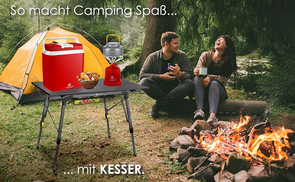 Складний кемпінговий стіл KESSER® з алюмінієвим каркасом 90x53 см, до 100 кг, з сумкою для транспортування