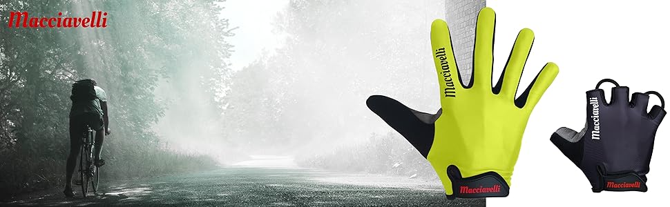 Велосипедні рукавички MACCIAVELLI - унісекс, для MTB, з сенсорним екраном, жовті, розмір L